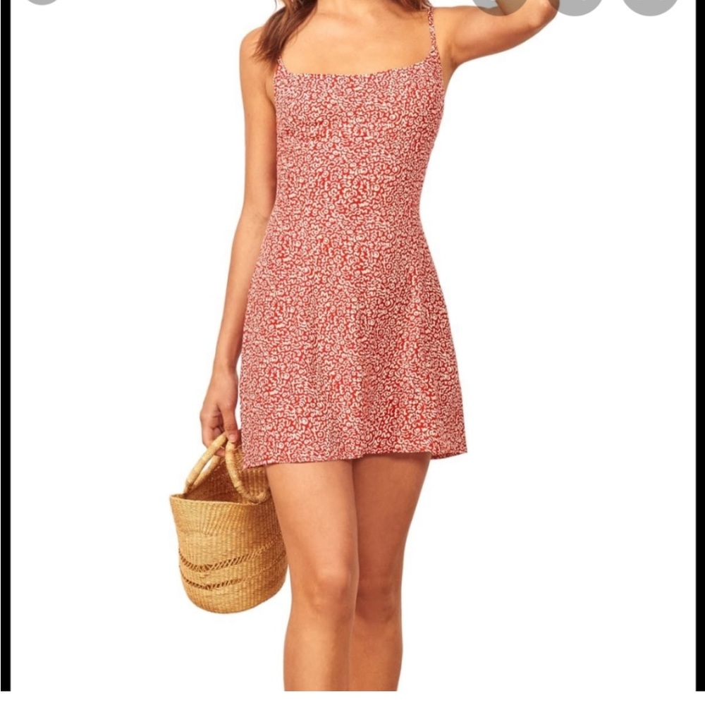 Reformation Yasmin mini dress in scribble print